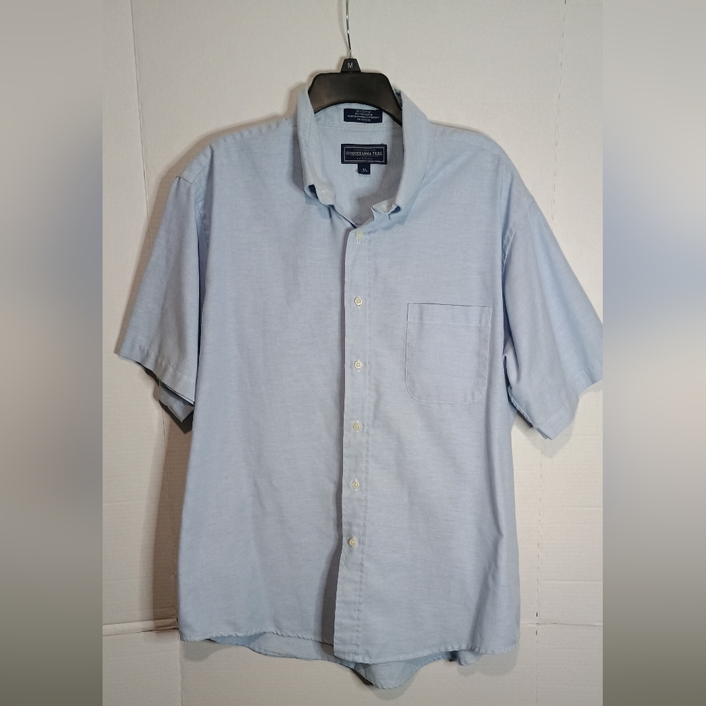 Susquehanna Trail Light Blue Casual Button Down Shirt Size XL